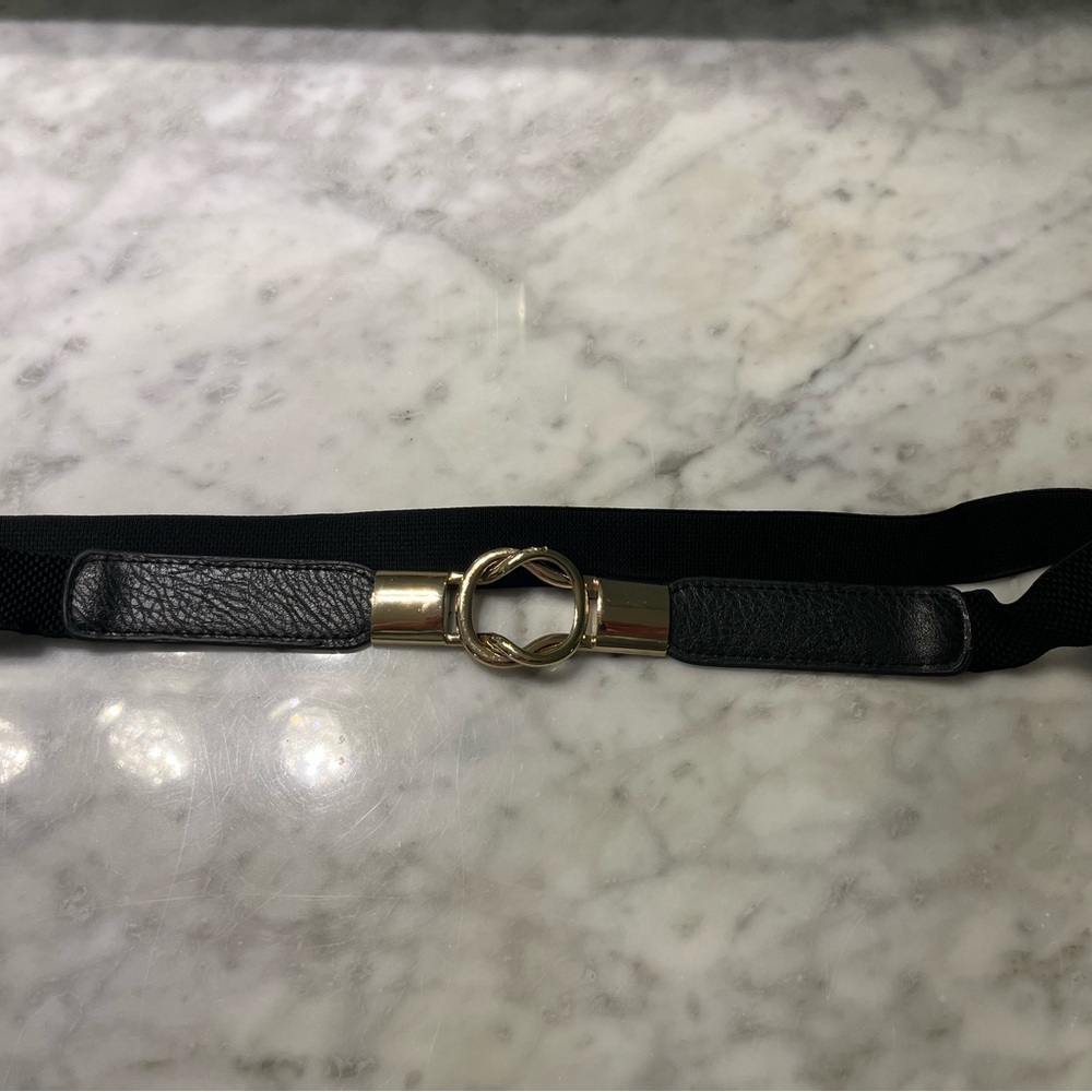 Sophisticated Black Belt with Gold Buckle